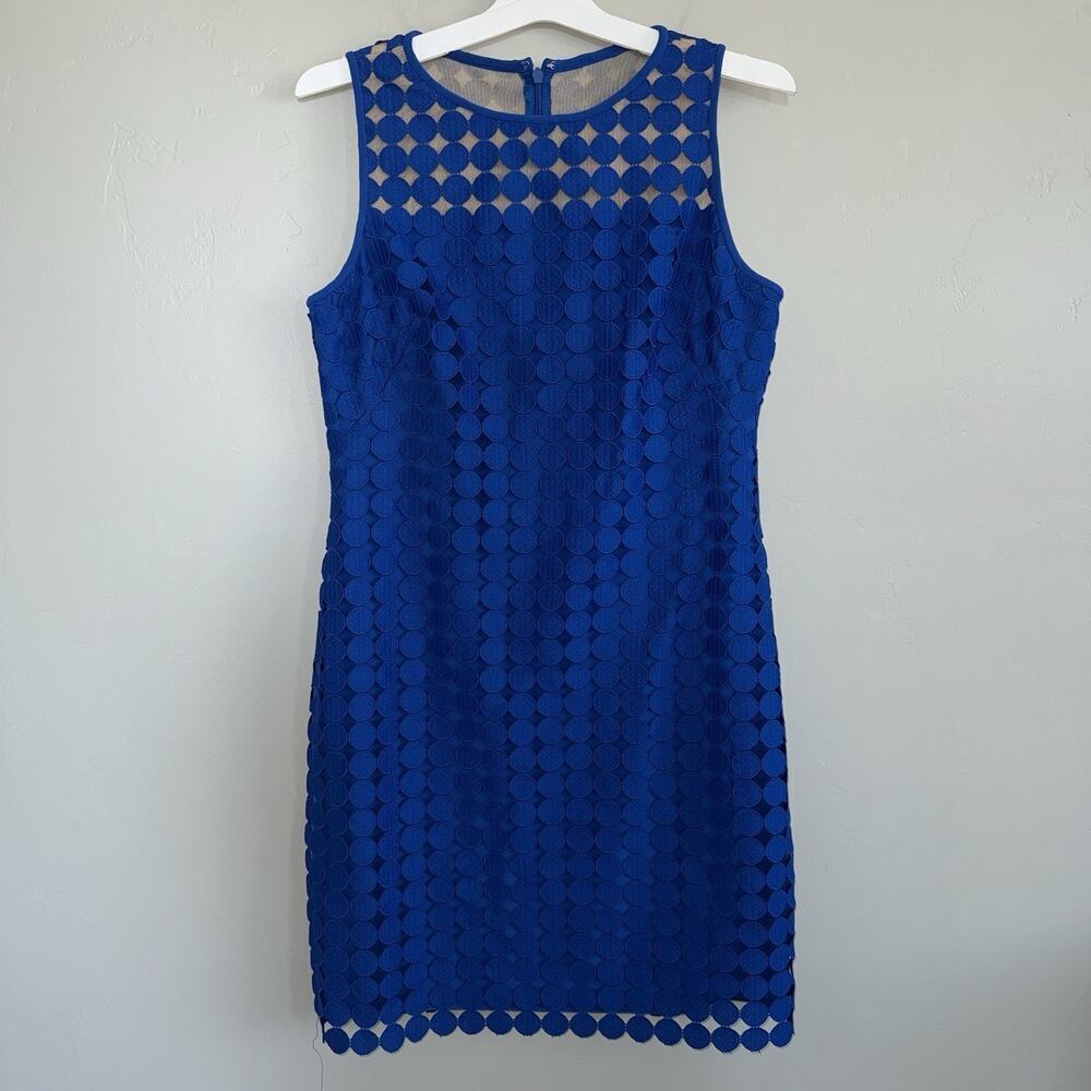 Lauren Ralph Lauren Afiya Lace Sheath Dress Woman’s Sz 10 Cocktail Royal Blue